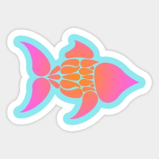 Pink & Orange Tropical Fish Sticker